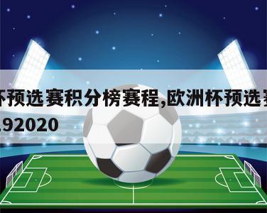 欧洲杯预选赛积分榜赛程,欧洲杯预选赛积分榜20192020